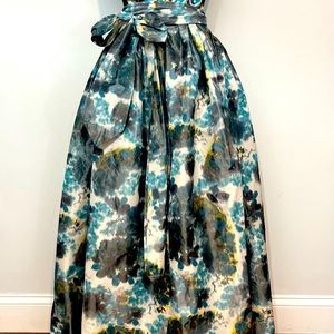 Vintage 1990s Camilla Thalin Blue/Silver Print Skirt